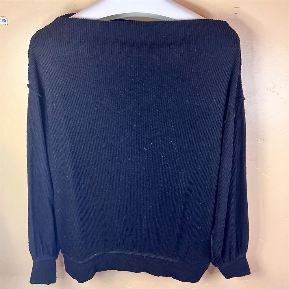 We The Free Free People Boho Women's Black Oversized Pullover Sweater Size Small